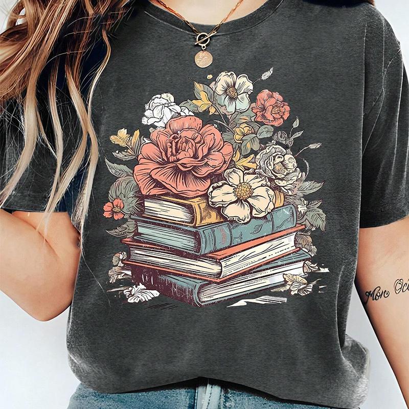 Модная женская футболка с цветным принтом роз, забавная повседневная футболка с круглым вырезом и короткими рукавами, летняя женская футболка