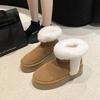 Fashion 2024 Winter Snow Boots Warm Outdoor Boot Ladies Basic Platform Cotton Shoes Women Furry Ankle Boots Faux Suede Plush Snow Boots