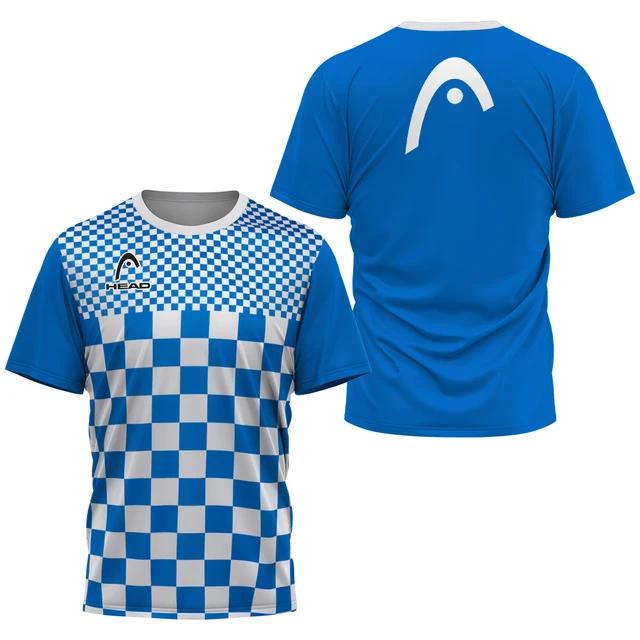 Модная теннисная тренировочная одежда с 3D-градиентным принтом футболка для мужчин, спортивная одежда для бадминтона на открытом воздухе, летние свободные топы с коротким рукавом