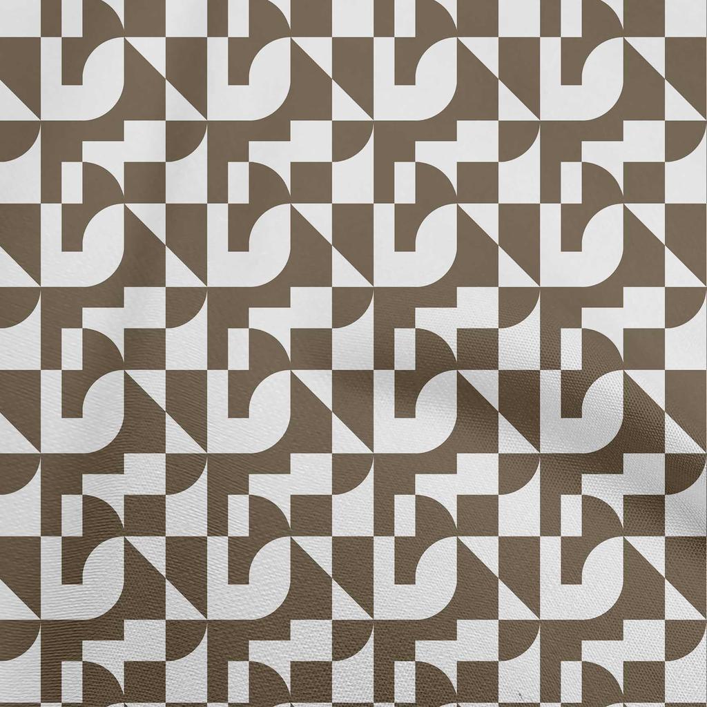 oneOone Cotton Flex Brown Fabric Geometrical Sewing Material Print Fabric By The Yard 40 Inch