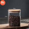 Привет прозрачная квадратная герметичная банка стеклянная банка для специй с крышкой кухонный резервуар для хранения кофейных зерен контейнер для еды