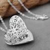 Women's Stylish Hollow Out Heart Photo Locket Charm Necklace Gift