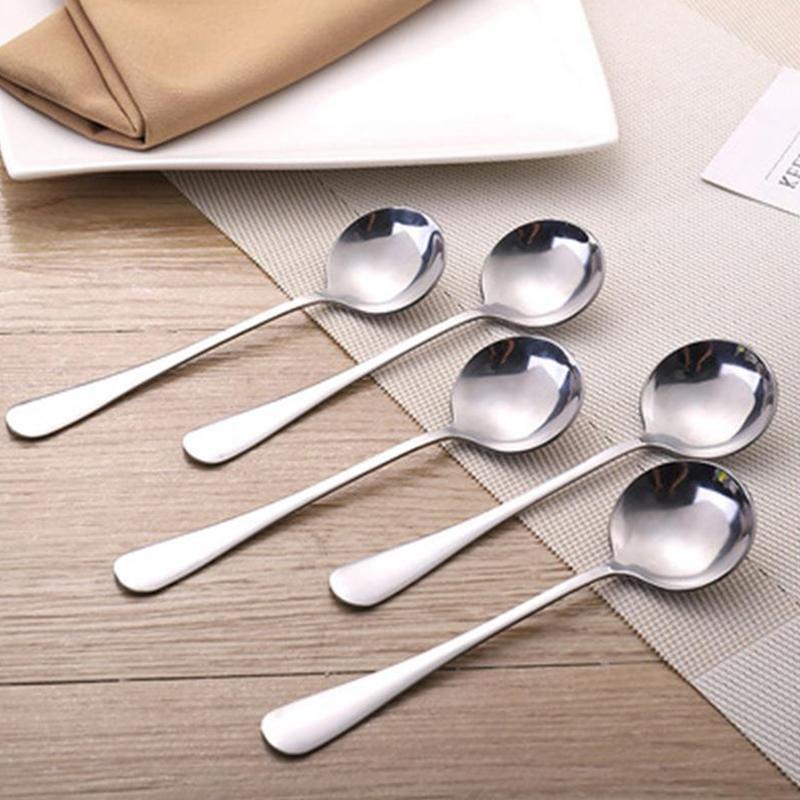 Прочные кофейные ложки из нержавеющей стали с длинной ручкой, ложки для размешивания эспрессо, изысканные аксессуары для домашнего кафе, десертная ложка