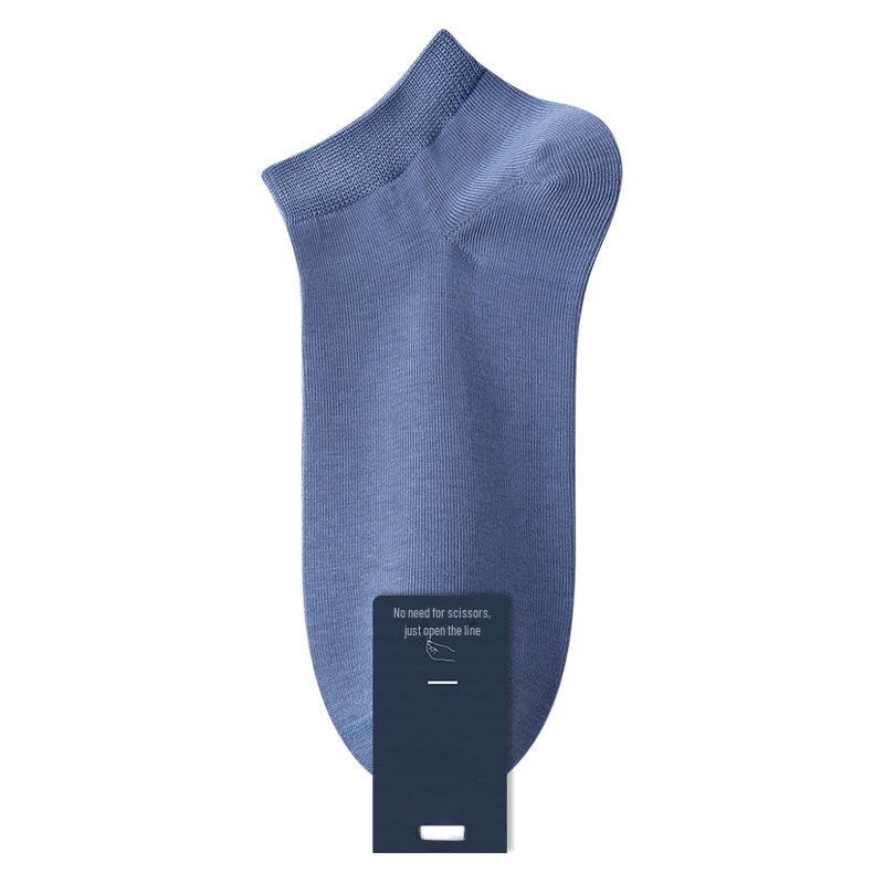 Мужские летние короткие антибактериальные носки из чистого хлопка - черные, впитывающие пот, дезодорирующие, всесезонные, тонкие, в стиле лодочки