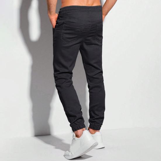 Мужские спортивные брюки с карманами, однотонные спортивные брюки с резинкой на щиколотке, брюки с эластичной резинкой на талии