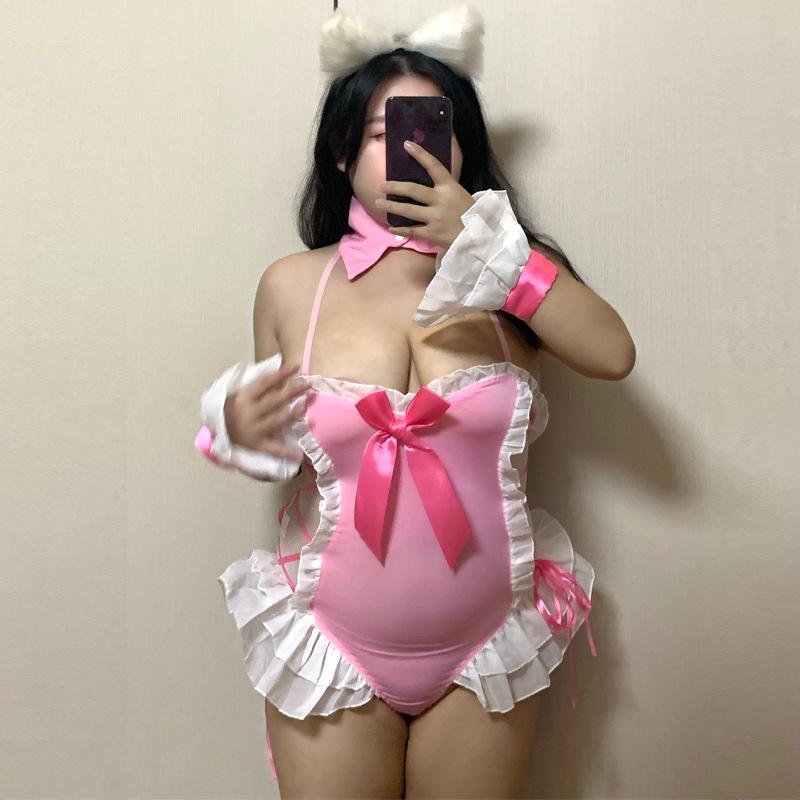 Большой размер толстый ММ эротическое нижнее белье бабочка орнамент грудь открытая промежность сексуальный бесплатный комбинезон чистое желание искушение милая девочка-зайчик