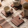 Black Walnut Tea Ceremony Coaster - Japanese Style Wood Insulation Mat and Tray