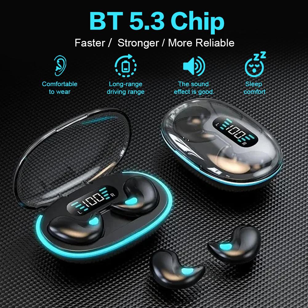 Invisible Sleep Wireless Earphone TWS Bluetooth 5.3 Headphones Noise Cancelling Sense-Free Micro Sleep Earbuds for Better Sleep