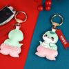 Spring Festival Cartoon Lotus Pendant Good Luck New Year Key Ring Cute Snake Keychain  Ornament