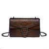 Bags Women's Bag 2025 New High-End Chain Crossbody Shoulder Bag European and American Retro Crocodile Pattern Small Square Bag
