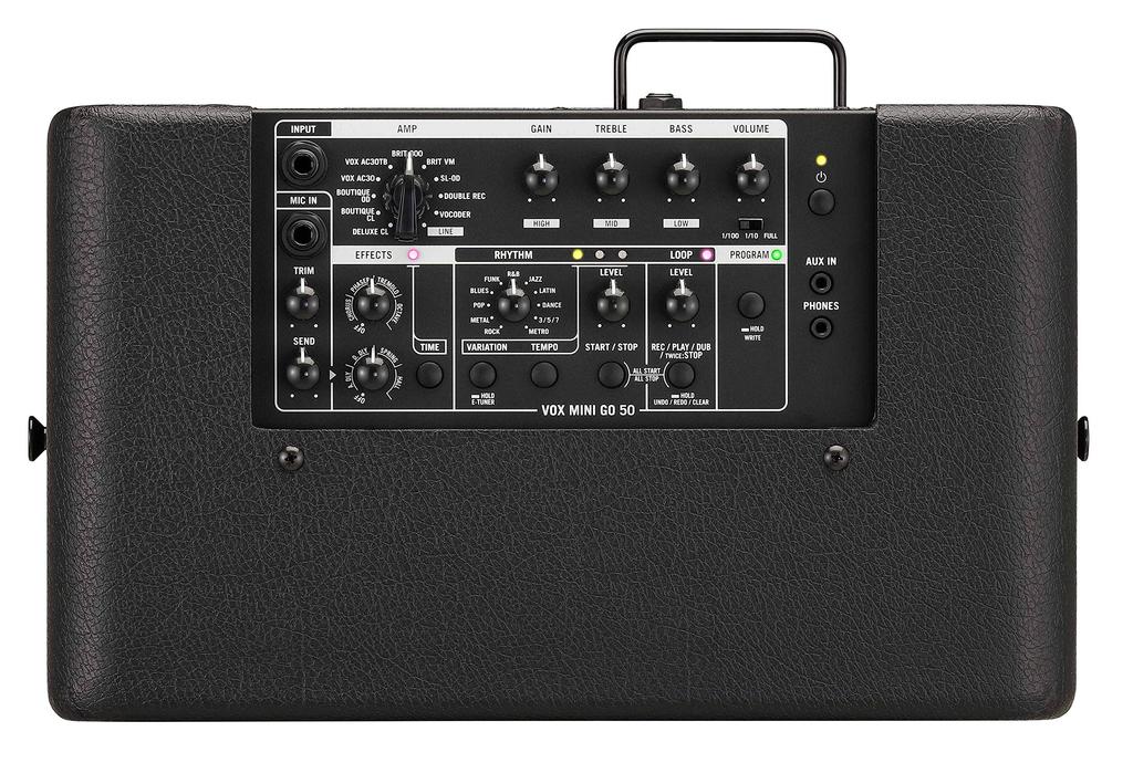 VOX 50W Modeling Amplifier for Electric Guitar MINI GO 50 Home Practice Portable Microphone Input Headphone Output Effect Rhythm Machine Looper MP3