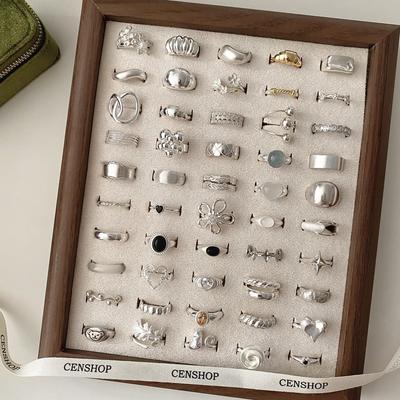 Роскошное женское открытое кольцо в корейском стиле из стерлингового серебра 925 пробы