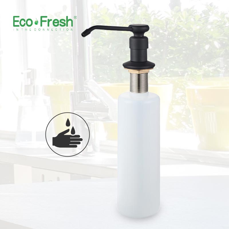 Диспенсер для жидкого мыла Ecofresh из нержавеющей стали и латуни, кухонные дозаторы для мыла, встраиваемые в столешницу, черного цвета