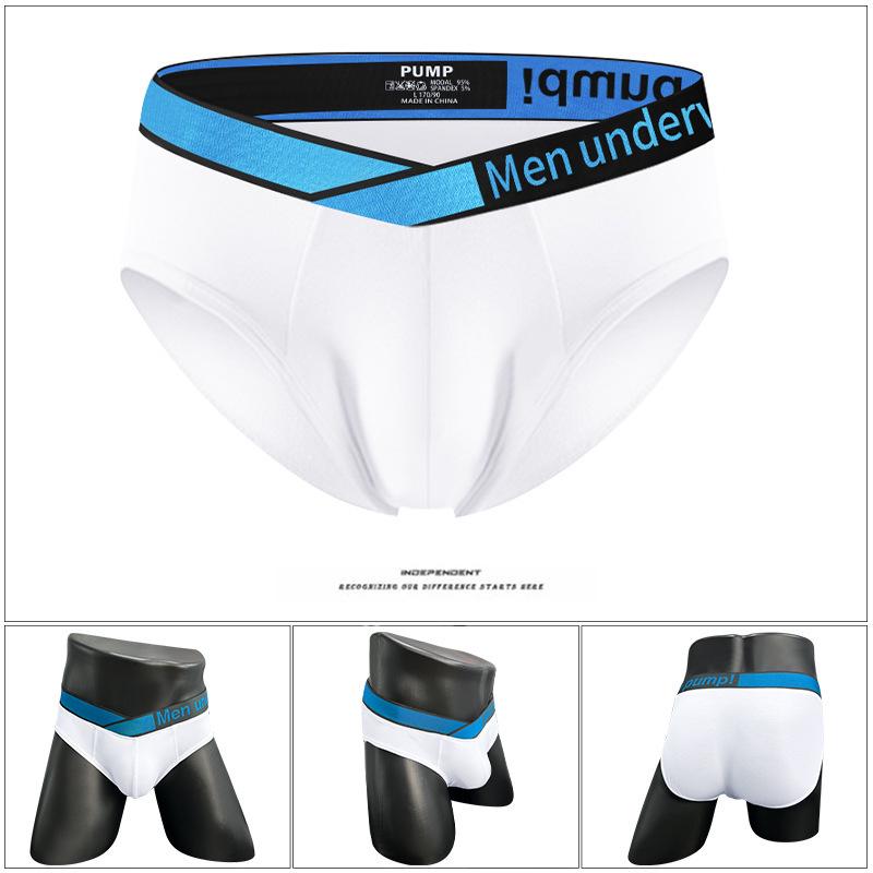 Men's Low-Rise Laser Gradient Briefs - Breathable Modal with U-Convex Pouch and Hip-Lifting Design