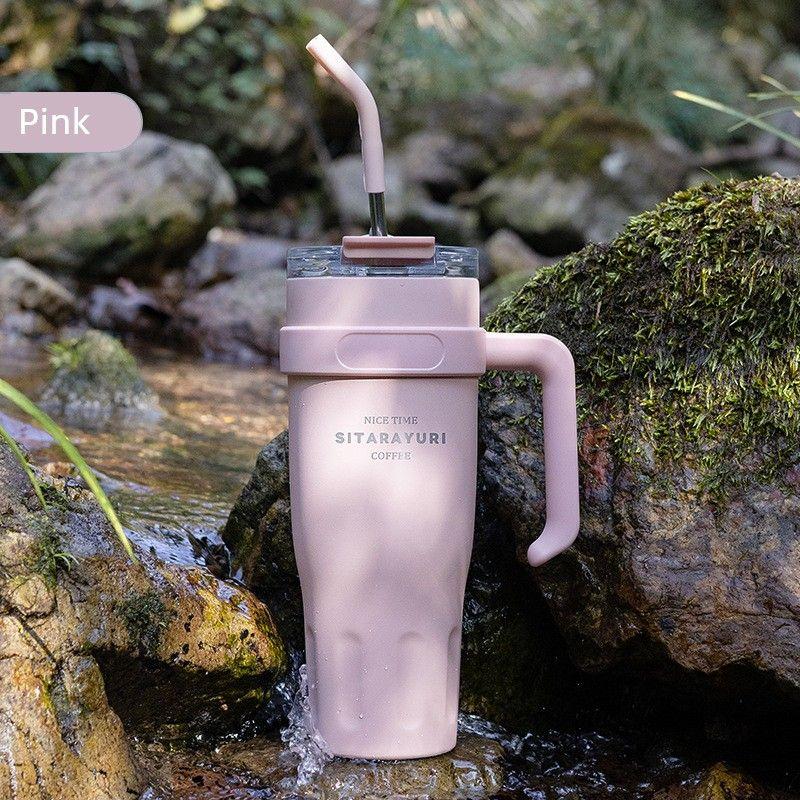 Giant Ice Cup Large Capacity Insulated Cup for Women Office Straw Water Cup 2024 New Model High-Value Design for Women