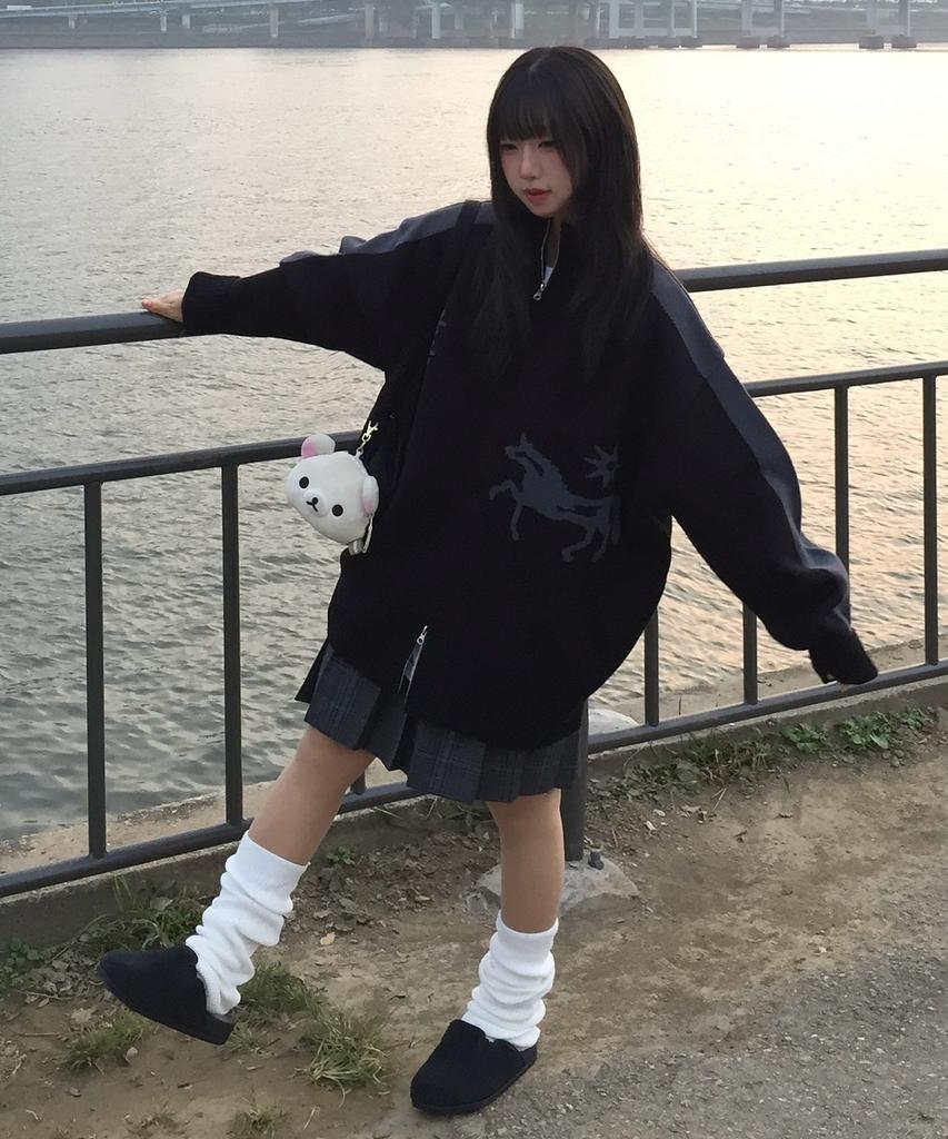 GRAVER [Unisex] Fantasy Knit Zip-Up_2 Colors