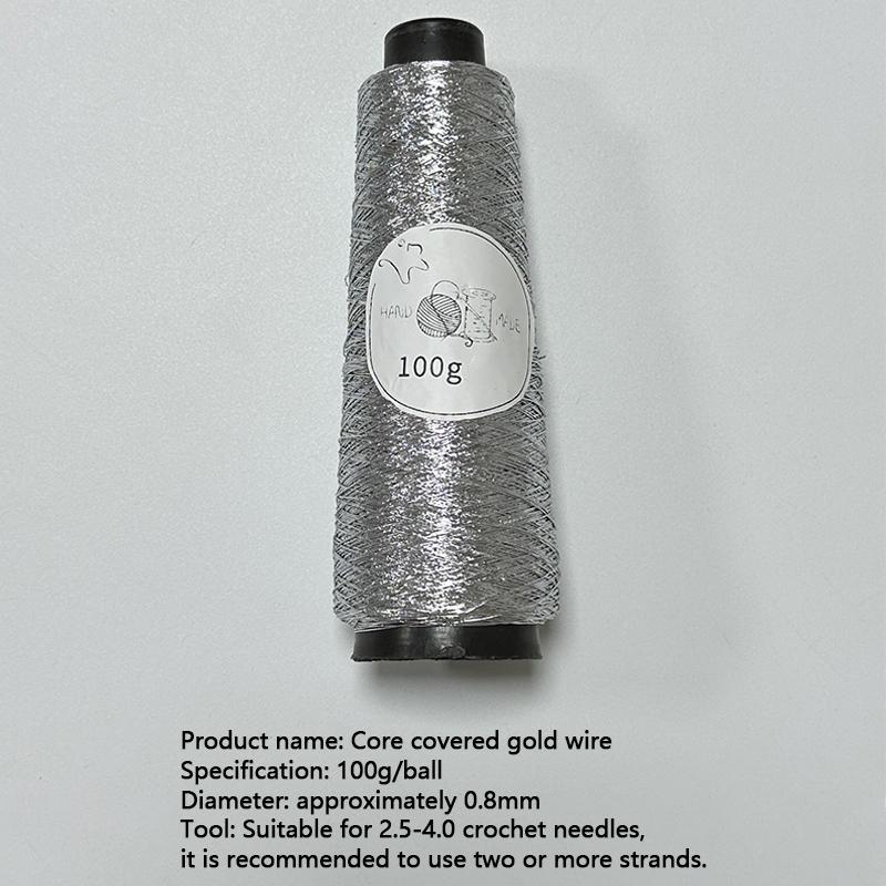 100 г/моток пряжа Super Flash Silver Wrap Core золотая и серебряная нить блестящая серебряная вощеная нить 0,8 мм