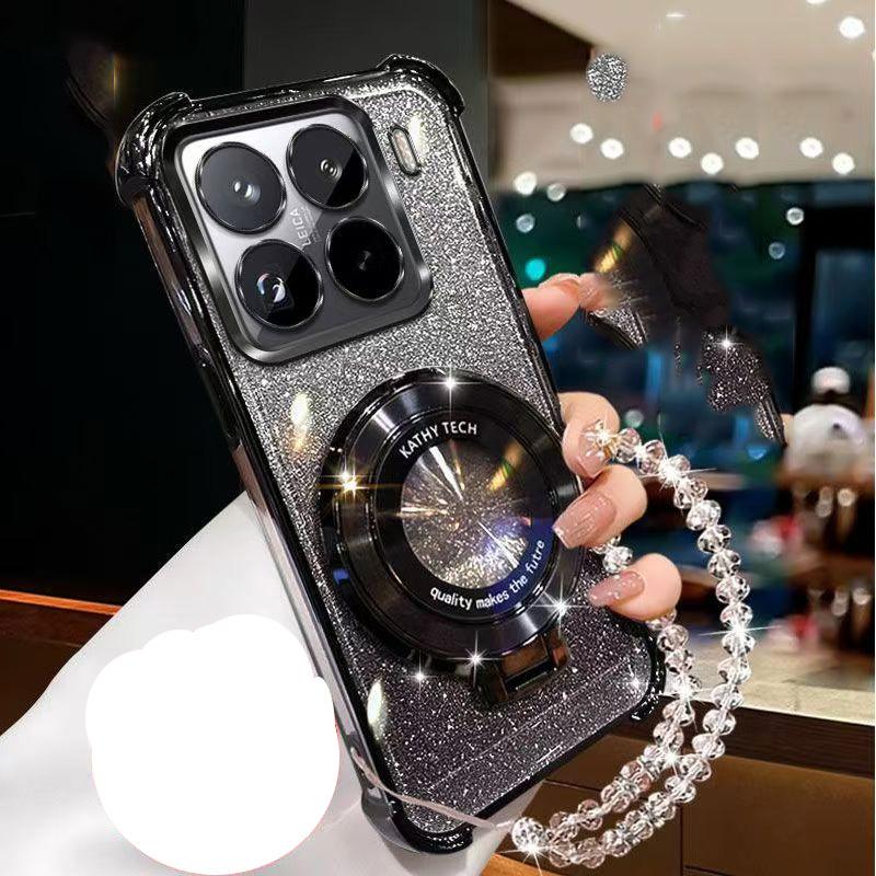 Хрустальный браслет, магнитная подставка, чехол для телефона для Tecno Spark 40 Pro Plus 40C Spark 20 20C 10 Pro Slirm, блестящая противоударная крышка