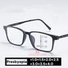 Retro Multifocal Reading Glasses Men Women Anti Blue Light Finished Square Presbyopia Eyewear TR90 Far Near Diopter Eyeglasses