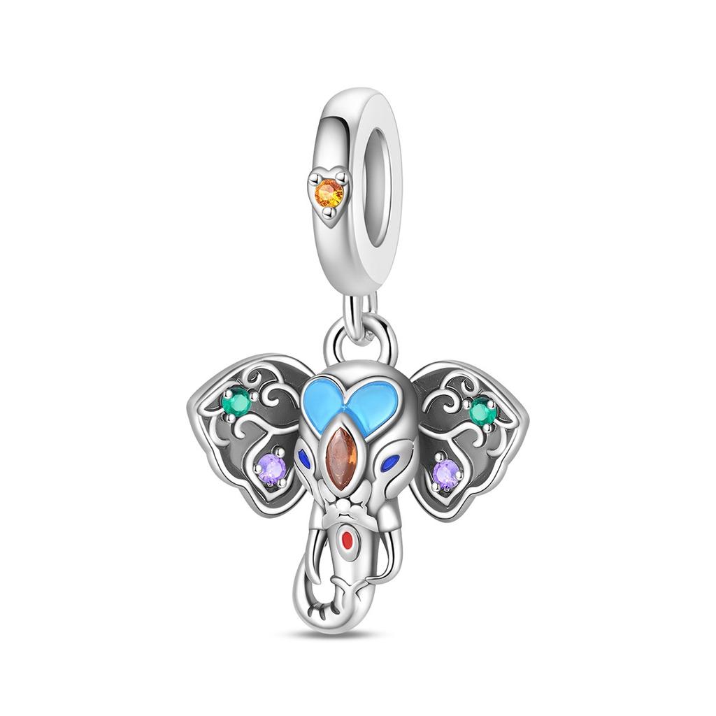 2026 Glamour Pendant Animal Baby Elephant Cat Swan Beaded DIY Jewelry Bracelet Accessories 925 Silver