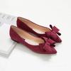 Pointed Flats Shoes Women New Korean Bow Large Women's Shoes Simple Solid Color Low Heel Women Work Shoes Comfortable for Work