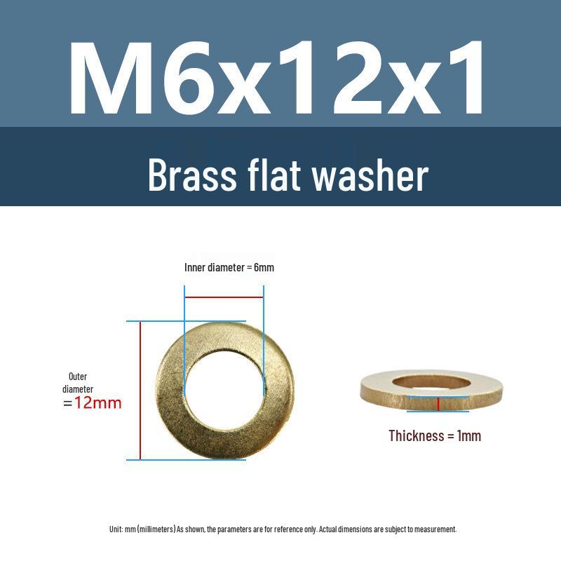 Yigu Durable Brass Flat Washers: M2-M12 Screws