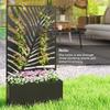 Metal Garden Bed For Garden With Trellis Wall Mounted Or Freestanding Raised Planter With Privacy Screen