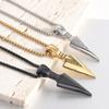 Htpwe Men Black Long Necklace with Arrow Pendant Zircon Chain Hip Hop Punk Rock Christmas Halloween Gift Wholesale
