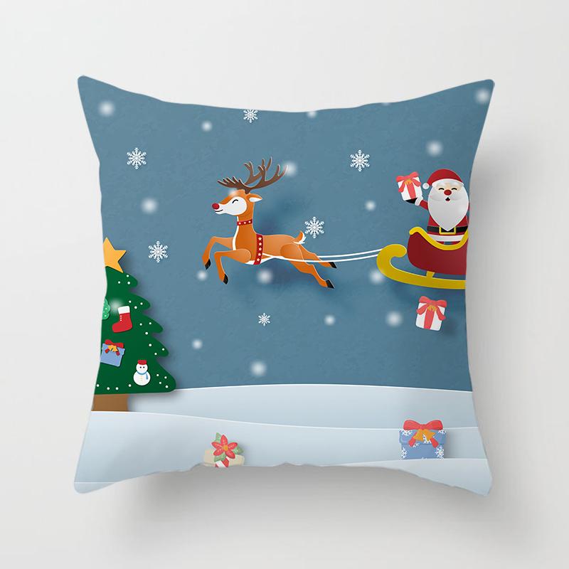 Cartoon Christmas Throw Pillow Set Santa Claus Sofa Gift Home Decor Pillowcase Christmas Gift Pillowcase