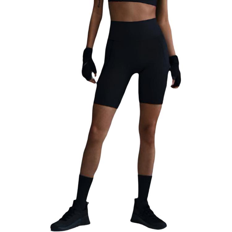 Nike Universa Women's Medium Support High Waisted 8' Biker Shorts With Pockets HQ6824-010