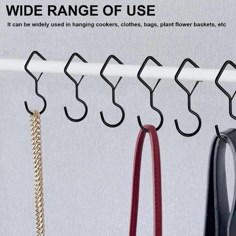1/10 шт. S-образный крючок с пряжкой, ветрозащитный садовый металлический зажим для подвешивания, кухонная вешалка для горшков, штанга для шкафа, вешалка для одежды, крючки для хранения