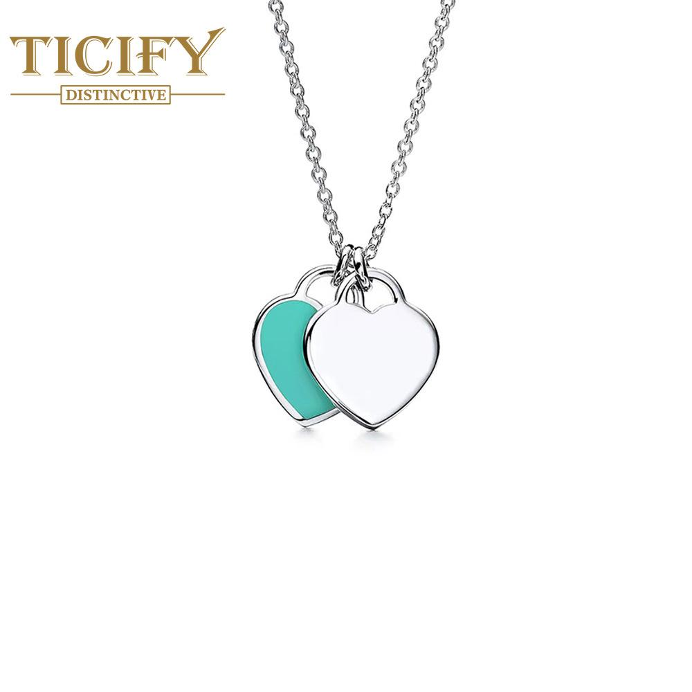 Ожерелье с подвеской «Романтическая любовь» и двойным сердцем, красное, зеленое, розовое ожерелье