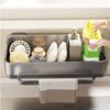 Wall Mounted Sink Sponge Holder Punch Free Soap Drainer Towel Rack Rag Drainage Rack  Kitchen