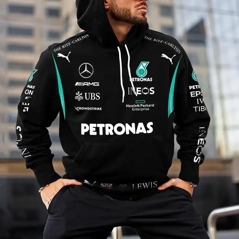 Mens Casual Hooded Sweatshirt Long Sleeve Pullover Cartoon Print Loose Fit Youth Streetwear