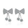 Design Sense Cold Wind Small Lock Fashion Zirconia Sparkling Classic Stud Earrings for Women Dazzling Female Elegant Accessories Timeless Jewelry