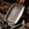 Snow Peak Stainless Steel Storage Plates with Ear Anti-scalding Snack Steak Buffet Plates Deep Wide Side Dish Sevring for Table