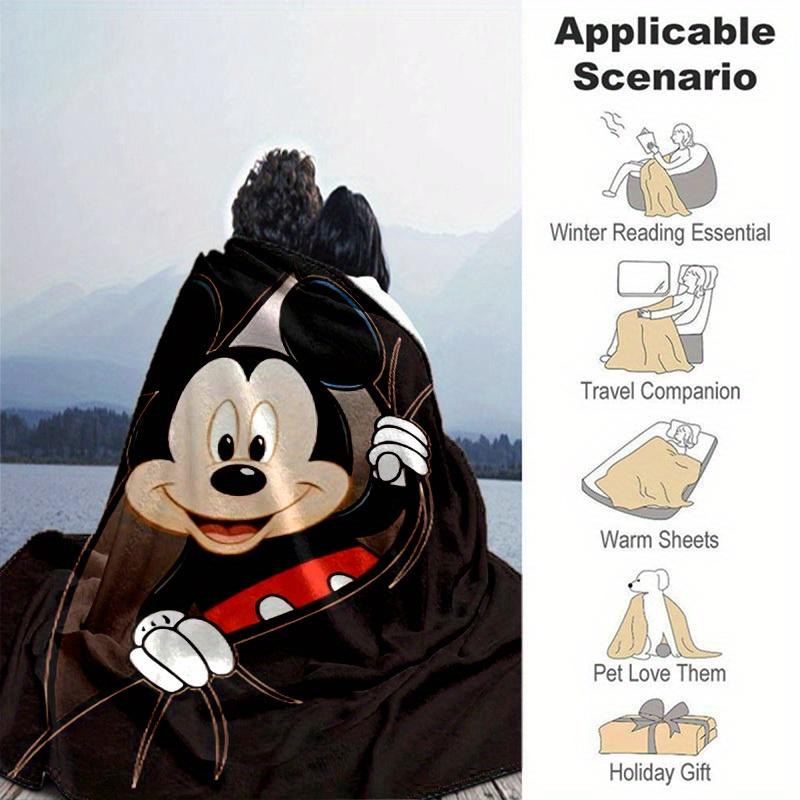 1 шт., Уютное одеяло для дома с Микки Маусом: Идеальный подарок для вашей спальни, гостиной или в дорогу, Фланелевое покрывало, Идеально подходит для диванов