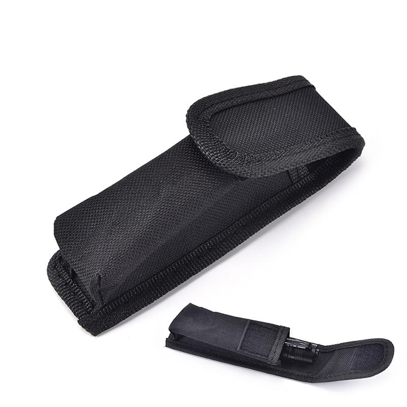 Outdoor Black Nylon Flashlight Pouch Flashlight Holster Torch Pouch Waist Belt