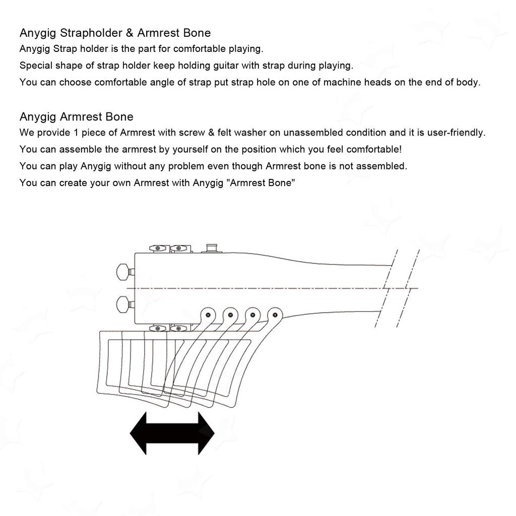Anygig Portable Travel Electric Guitar, 82cm, 1.6kg, Blue, 25.5" Full-Scale, Right-Handed, with Gig Bag