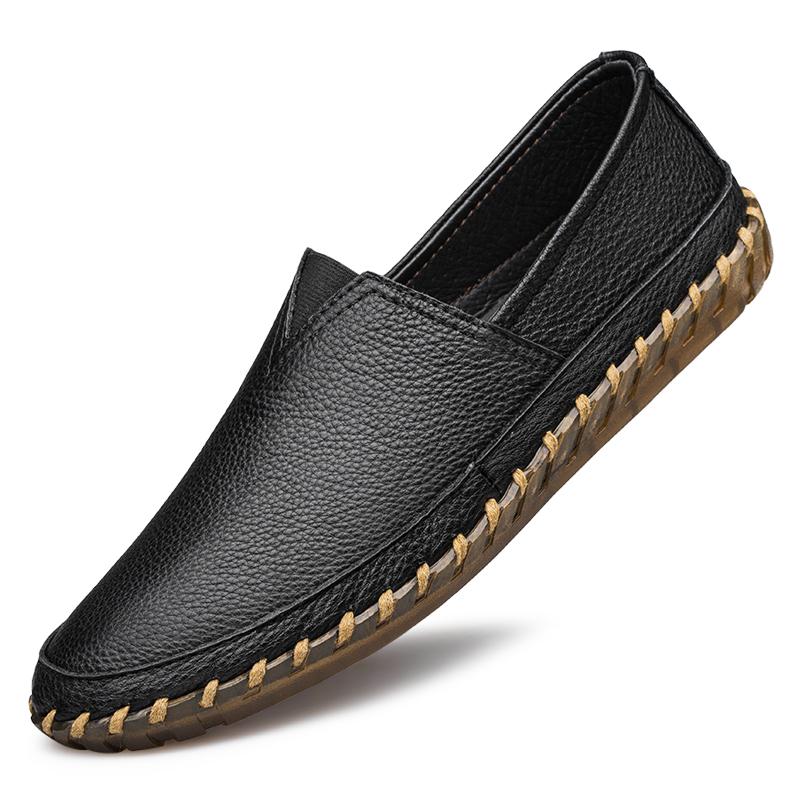 Модная обувь из натуральной кожи для мужчин. Повседневная обувь. Ультралегкие мужские мокасины с мягкой подошвой. Дышащие удобные туфли на плоской подошве. Прогулочная обувь.