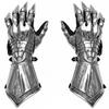 Назгул Инкрустированные Перчатки-Наручи Серебряная Средневековая Броня, Готические Фэнтези Стальные Наручи для LARP, Косплея и Костюма на Хэллоуин