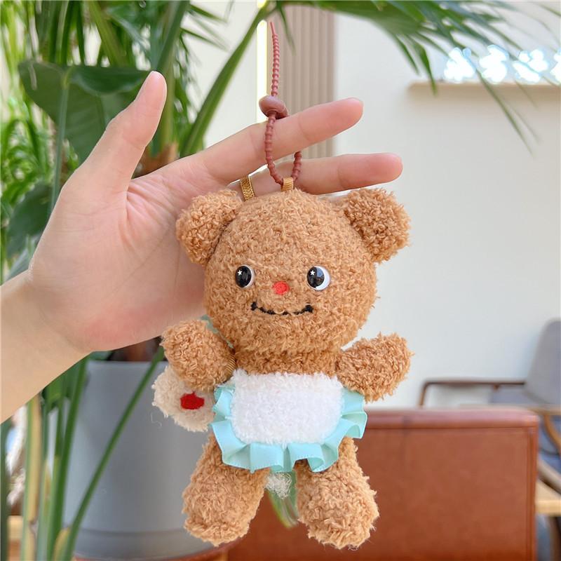 Подвеска-игрушка Медведь из масла 12 см Плюшевая игрушка Медведь из масла Брелок Плюшевая кукла для рюкзака Мягкие животные Брелок для ключей автомобиля