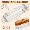 12 шт. Овальные кольца для маффинов и тартов из нержавеющей стали, пористые кольца для тартов, перфорированная форма для торта, мусса, формочка для печенья, инструмент для выпечки, форма для киша