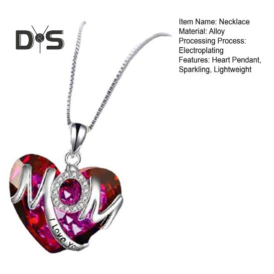 Женское ожерелье с подвеской в виде сверкающего сердца, регулируемая длина, подарок на день матери, ювелирные изделия, аксессуары
