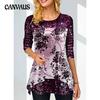 Autumn and Winter Women's Blouse Tops Fashion Printing Round Neck Long Sleeve Tops