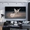 Dust and Snow Girl Crane Pray Black-and-White Art Figures Decorative Painting Cuadros Decoracion Dormitorio Kitchen Paintings