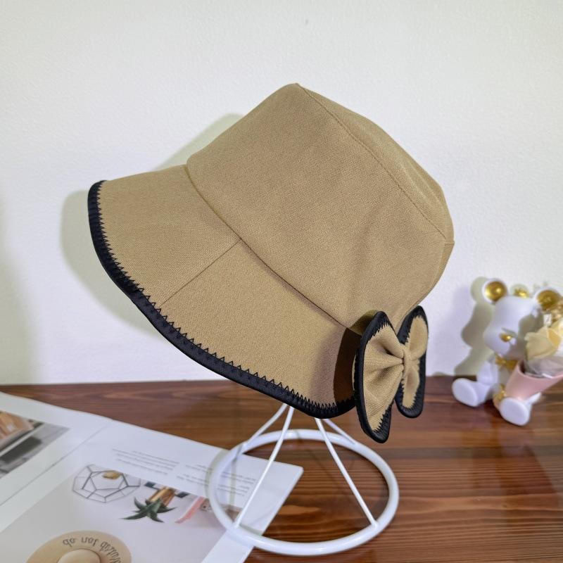 Korean Version Women's Bow Fisherman Hat Summer Sun Protection and Shading Sun Hat
