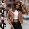 Women's Asymmetrical Zipper Suede Jacket - Spring/Autumn Fashion