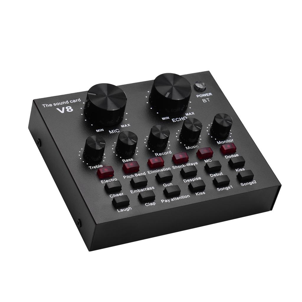 Внешняя звуковая карта для микширования звука USB аудиоинтерфейс с несколькими звуковыми эффектами встроенная перезаряжаемая батарея для