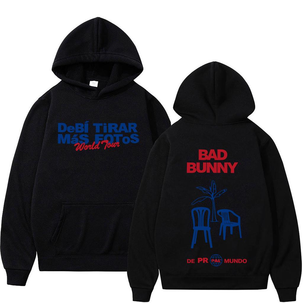 Рэпер Bad Bunny Деби Тирар Мас Худи Мужчины Женщины Модный Пуловер Осень Зима Свободная Повседневная Толстовка